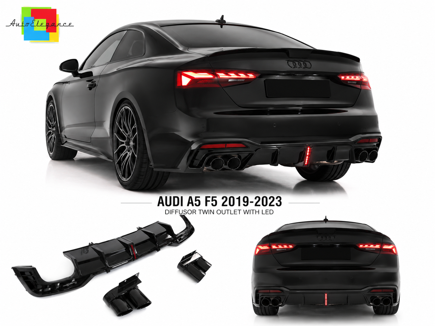 SPLITTER SUITABLE FOR VW GOLF 8 GTI GTD RLINE LOOK GLOSSY BLACK SPORTY DESIGN 