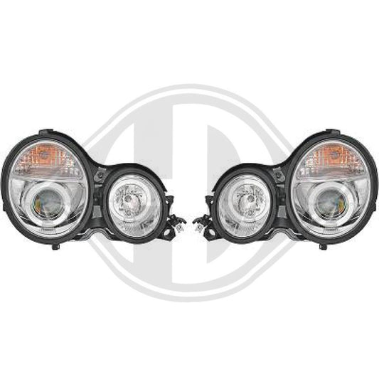 COPPIA FARI CROMATI PER MERCEDES CLASSE E W210