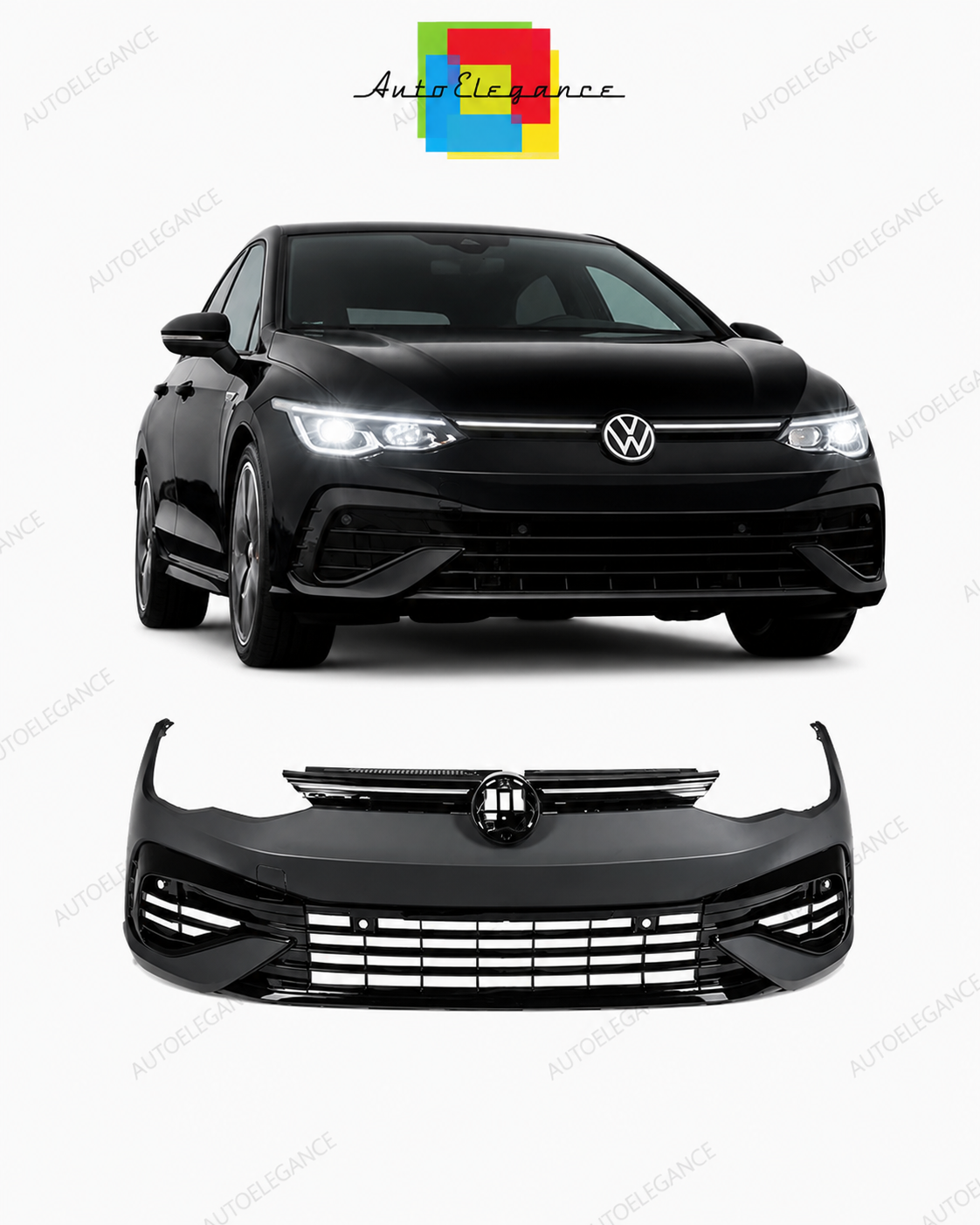 👉PARAURTI ANTERIORE COMPLETO VOLKSWAGEN VW GOLF 8 LOOK R (CON PDC)👈