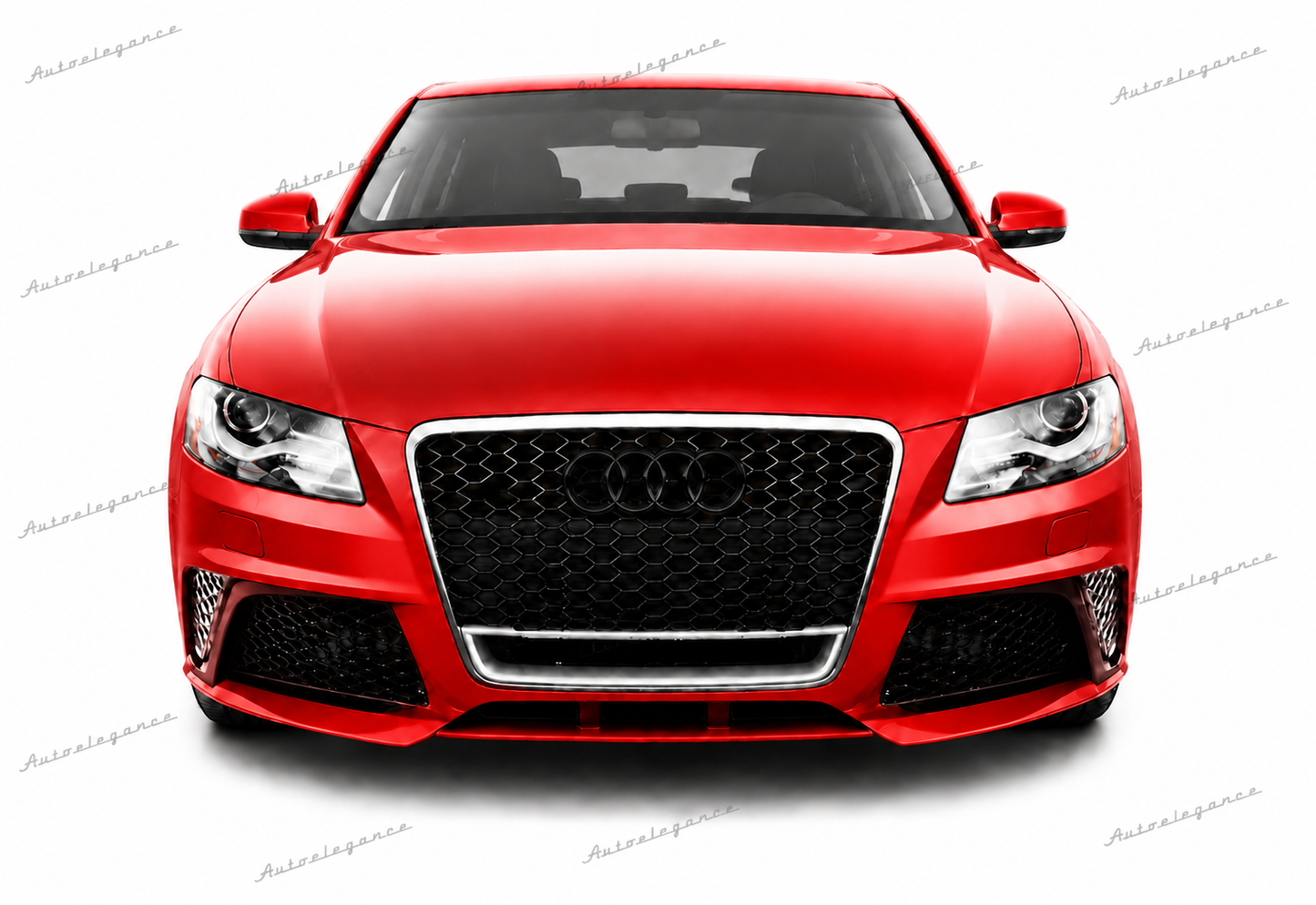 🔥ART.0612 GRIGLIA AUDI  A4 B8 07-11 LOOK RS4 BORDO CROMATO QUATTRO SATINATO🔥