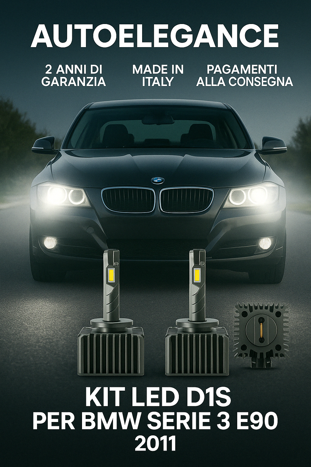 ⭐KIT XENON D1S 6000K ANABBAGLIANTI PER BMW SERIE 3 E90 – LUCE BIANCA POTENTE⭐