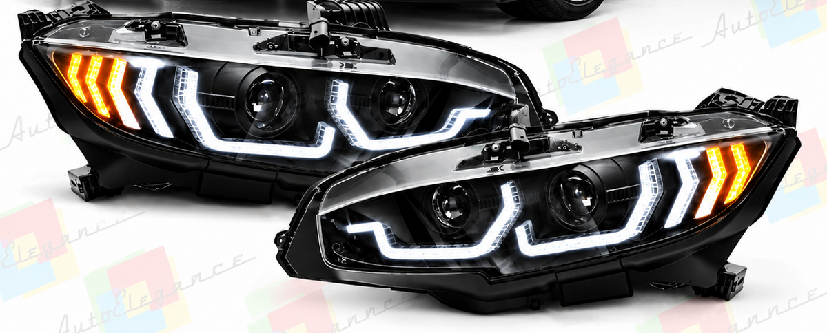 ART.11111 FARI ANTERIORI ADATTO PER HONDA CIVIC X 16-21 LED NERO