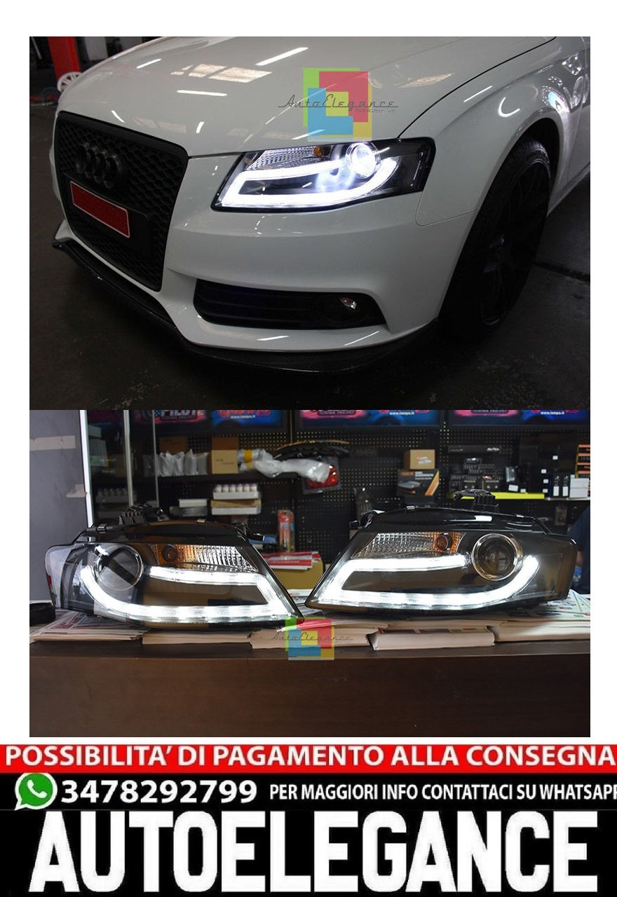 Headlights suitable for Audi A4 B8 8K (2008-2011) LED Daytime Running Light Bar Xenon Design 