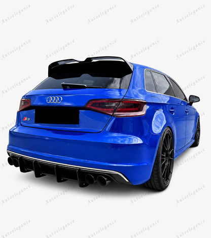 🔥ART.0975 SPOILER PER AUDI A3 8V 12-20 SPORTBACK LOOK OETTINGER NERO LUCIDO🔥