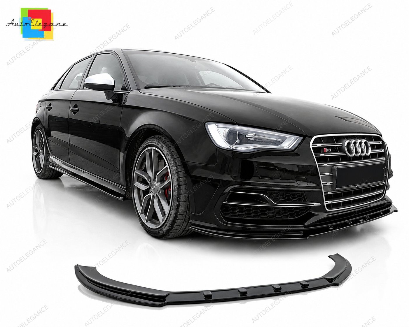 👉Splitter Anteriore Audi S3/S-Line 8V Hatchback/Sportback (13-16) Nero Lucido👈