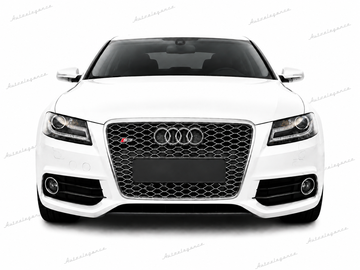 🔥ART.0611 GRIGLIA PER AUDI A4 B8 07-11 LLOK RS4 SATINATA CON BORDO CROMATO🔥