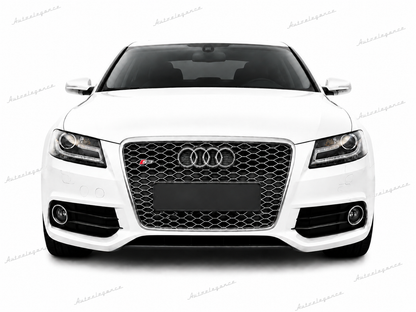 🔥ART.0611 GRIGLIA PER AUDI A4 B8 07-11 LLOK RS4 SATINATA CON BORDO CROMATO🔥