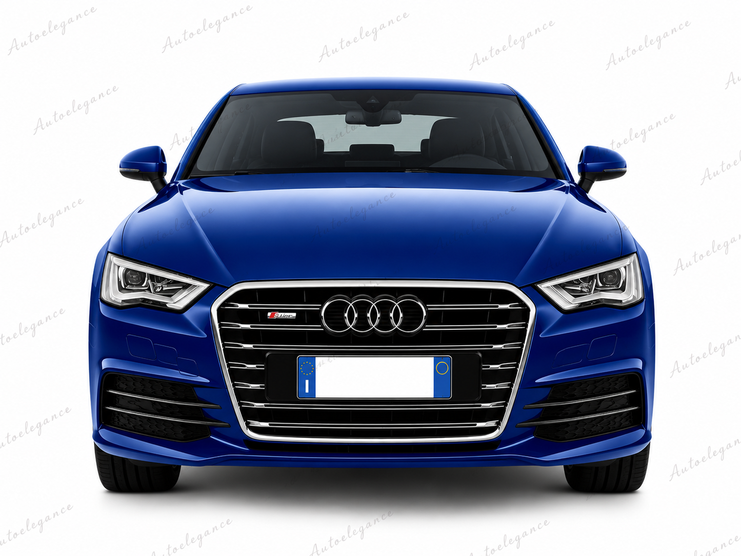 🔥ART.0597 GRIGLIA ADATTO PER  AUDI A3 8V 12-6 LOOK S3 NERA PROFILI CROMATI🔥