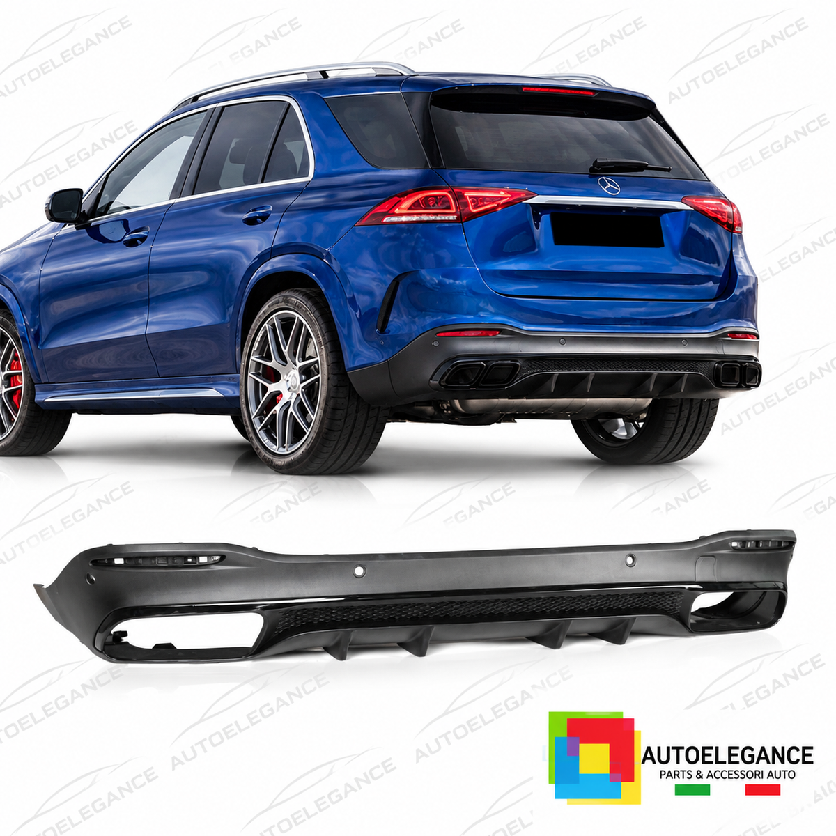 DIFFUSORE ADATTO PER MERCEDES GLE W167 AMG 19- LOOK GLE63 NERO