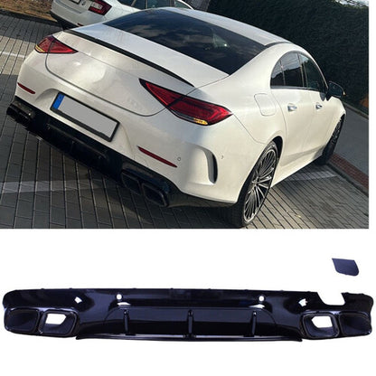 💥Diffusore compatibile con Mercedes CLS C257 doppio scarico pezzi nero lucido💥