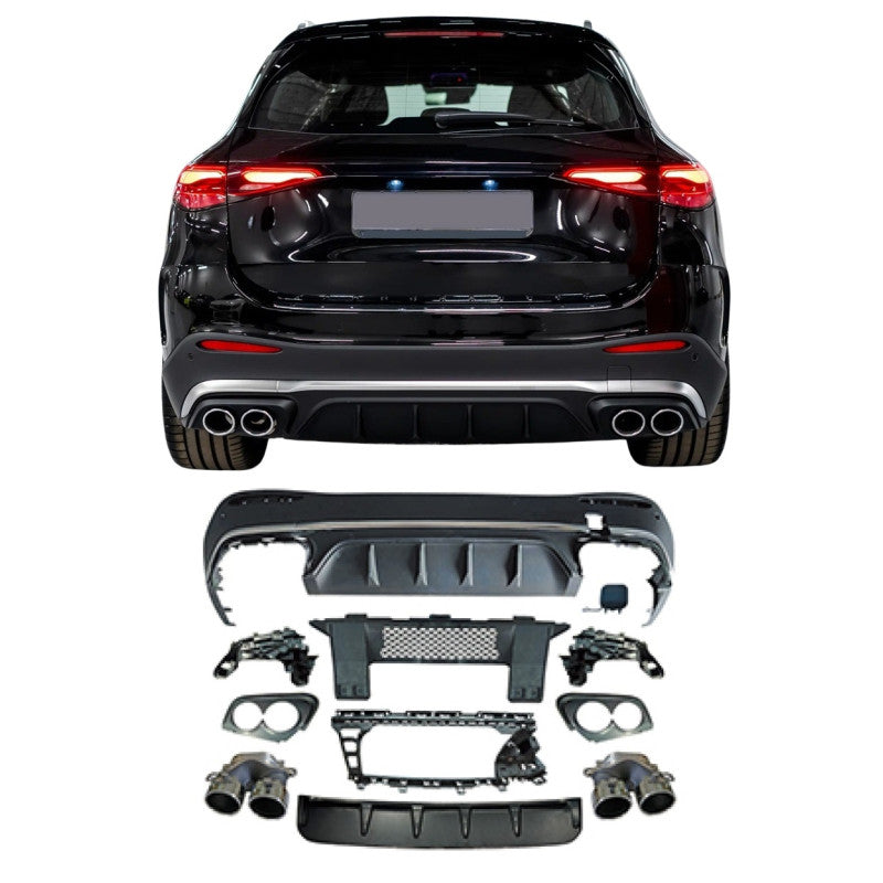 ⭐Diffusore compatibile con tubi di scarico tondi cromati Mercedes GLC X254⭐