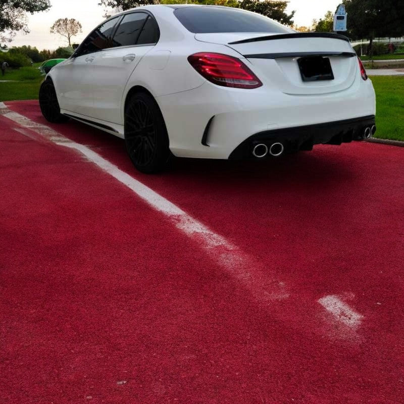 🤩Diffusore spoiler posteriore + terminali di scarico (CROMO) in C43 AMG LOOK🤩