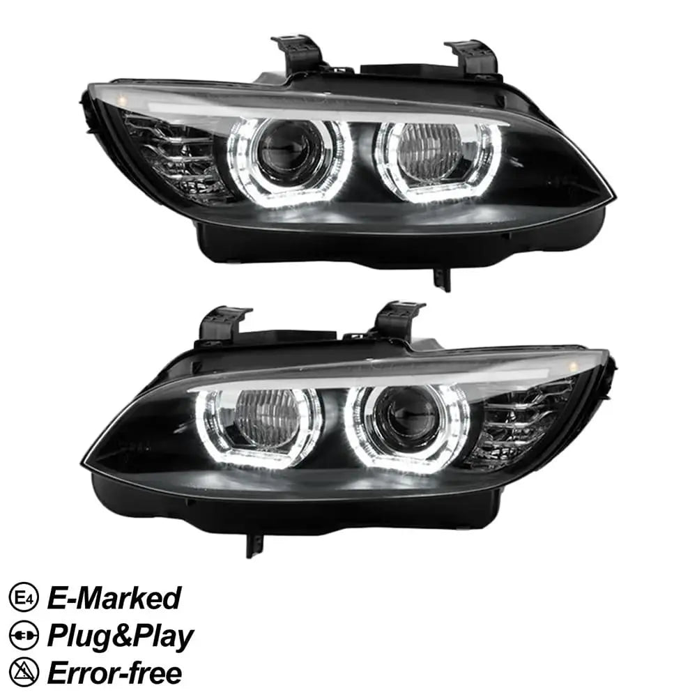 💕 Fari Anteriori DTM LED Angel Eyes Bianchi BMW E92 E93 06-10 💕