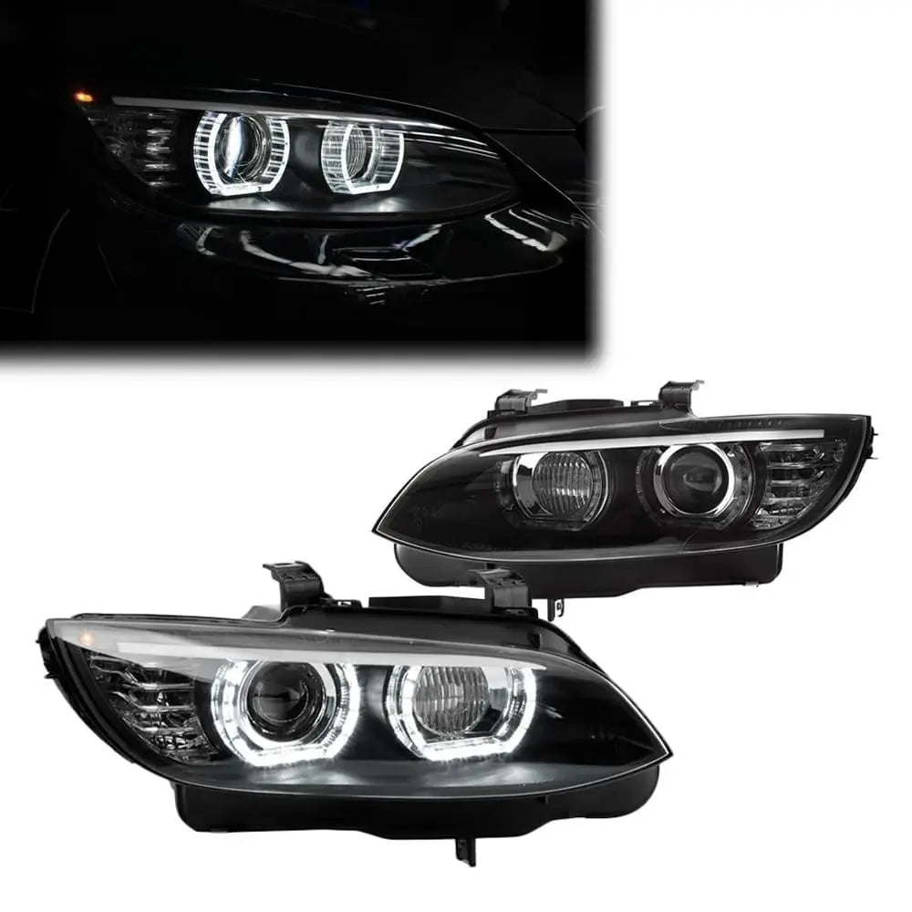 💕 Fari Anteriori DTM LED Angel Eyes Bianchi BMW E92 E93 06-10 💕