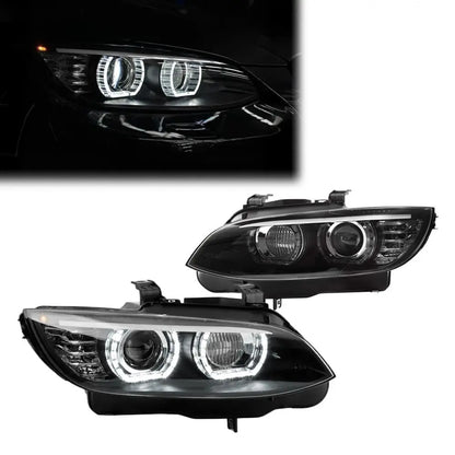💕 Fari Anteriori DTM LED Angel Eyes Bianchi BMW E92 E93 06-10 💕