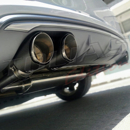 TERMINALI DI SCARICO DOPPI TIPO AKRAPOVIC ADATTO PER ALFA ROMEO GIULIA (Out 89mm - In 63mm)