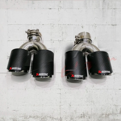 🔥TERMINALI DI SCARICO DOPPI TIPO AKRAPOVIC ADATTO PER ALFA ROMEO GIULIA🔥