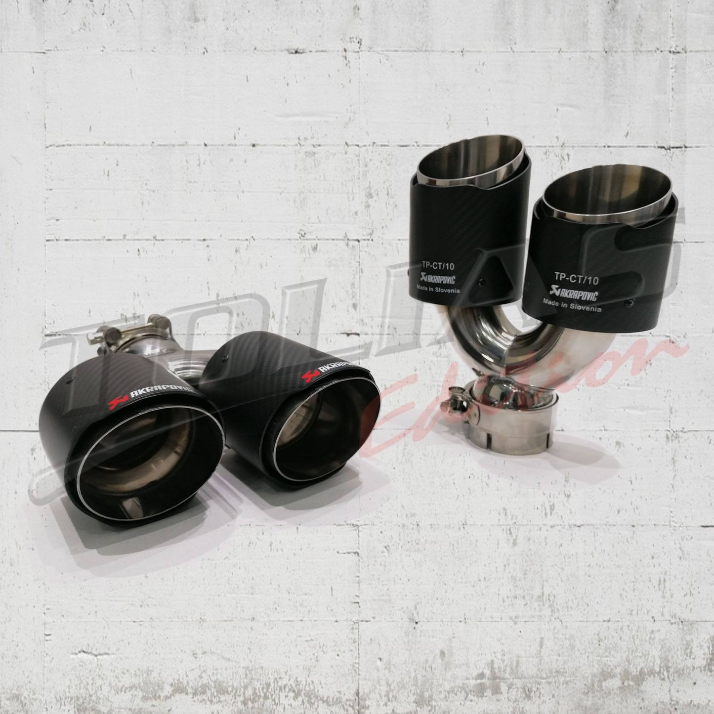 TERMINALI DI SCARICO DOPPI TIPO AKRAPOVIC ADATTO PER ALFA ROMEO GIULIA (Out 89mm - In 63mm)