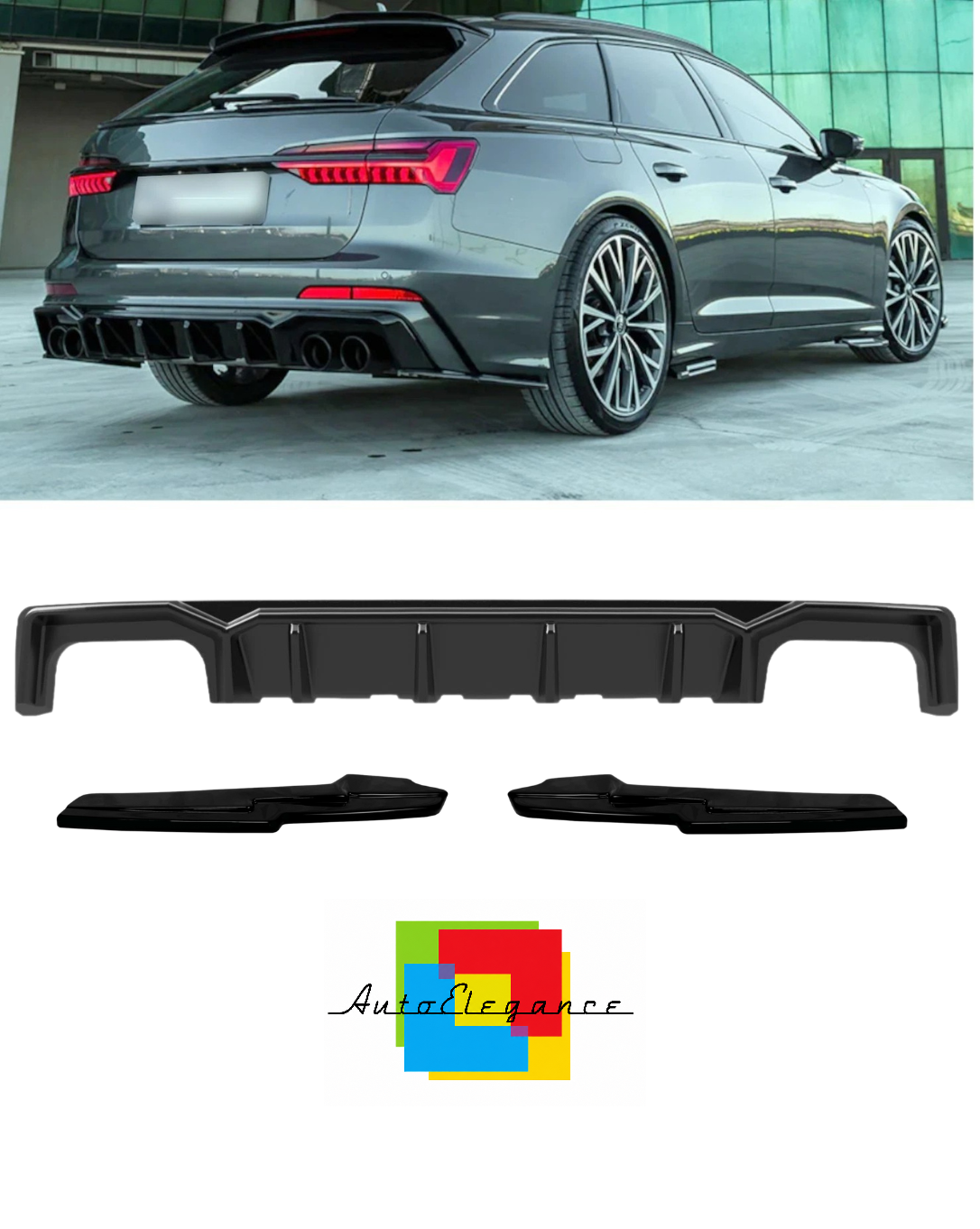 💕Diffusori  adatto per   AUDI A6 S6 C8/S-LINE C8 2019+ nero  lucido💕