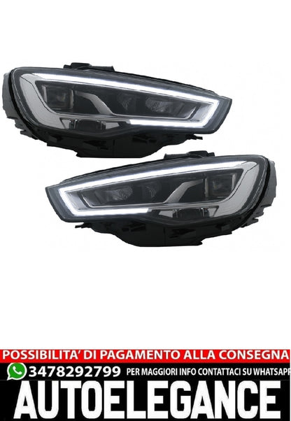Full LED headlights suitable for Audi A3 8V Pre-Facelift (2013-2016) Halogen upgrade with dynamic sequential cornering lights LHD