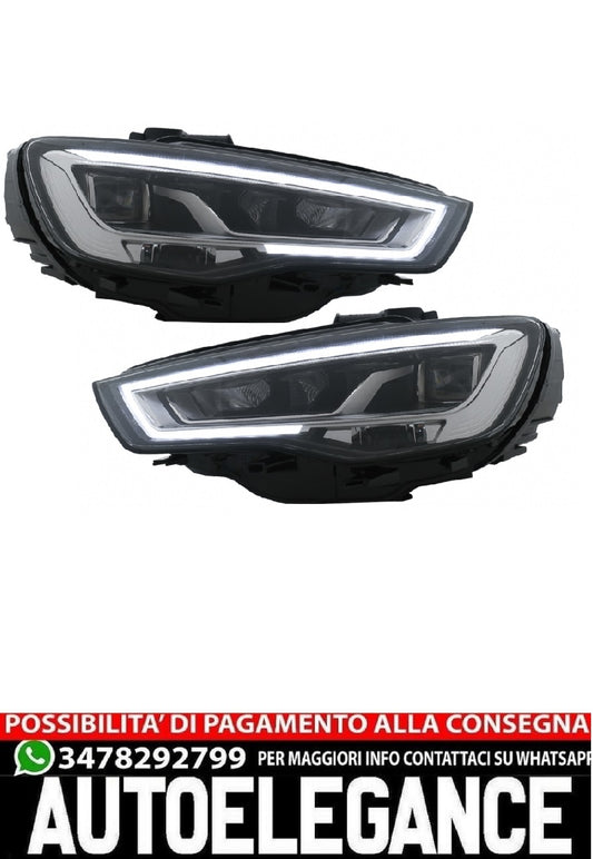 Full LED headlights suitable for Audi A3 8V Pre-Facelift (2013-2016) Halogen upgrade with dynamic sequential cornering lights LHD