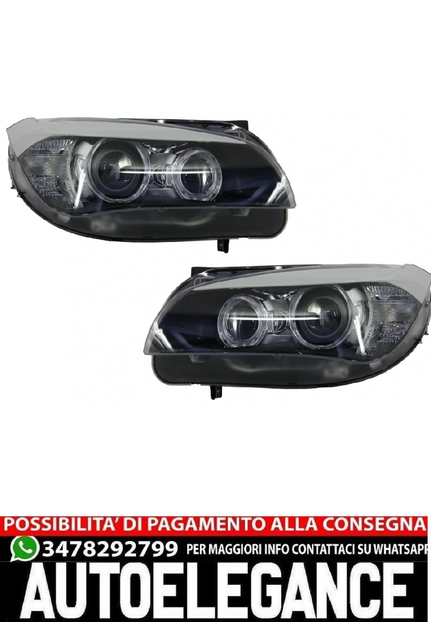 Fari LED Angel Eyes adatti per BMW X1 E84 (2009-2012) Xenon Look
