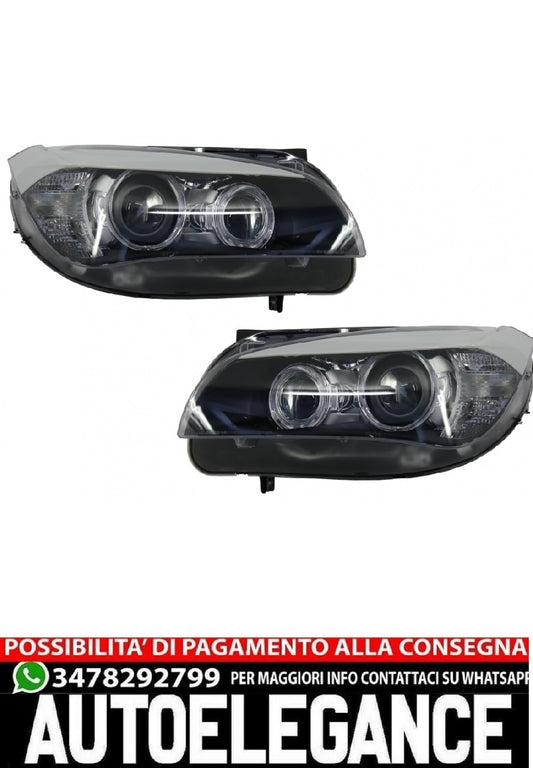 Fari LED Angel Eyes adatti per BMW X1 E84 (2009-2012) Xenon Look