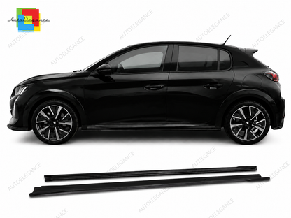 👉Minigonne Laterali V.2 per Peugeot 208 Mk2 (2019+) –ABS Nero Lucido👈