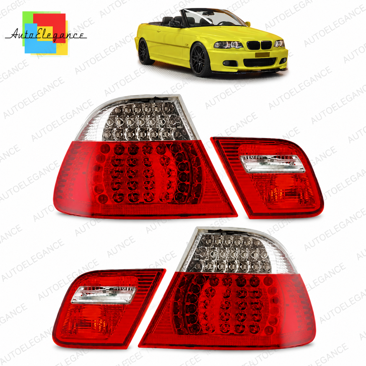 👉Fanali Posteriori LED Rosso/Chiaro adatto per BMW Serie 3 E46 Cabrio 99-03👈