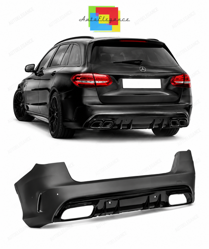 💕PARAURTI POSTERIORE MERCEDES CLASSE C W205 5P 19- LOOK AMG C63 PDC💕