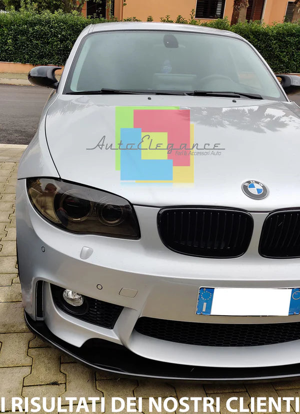 ❄️BMW SERIE 1 E81 E87 E82 E88 M1 SPLITTER PARAURTI ANTERIORE NERO LUCIDO LAMA❄️