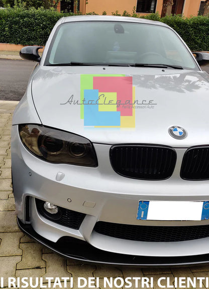 ❄️BMW SERIE 1 E81 E87 E82 E88 M1 SPLITTER PARAURTI ANTERIORE NERO LUCIDO LAMA❄️