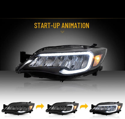 LED Headlights for Subaru WRX STI 2008-2014 with Animation and LED DRL 