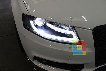 Headlights suitable for Audi A4 B8 8K (2008-2011) LED Daytime Running Light Bar Xenon Design 