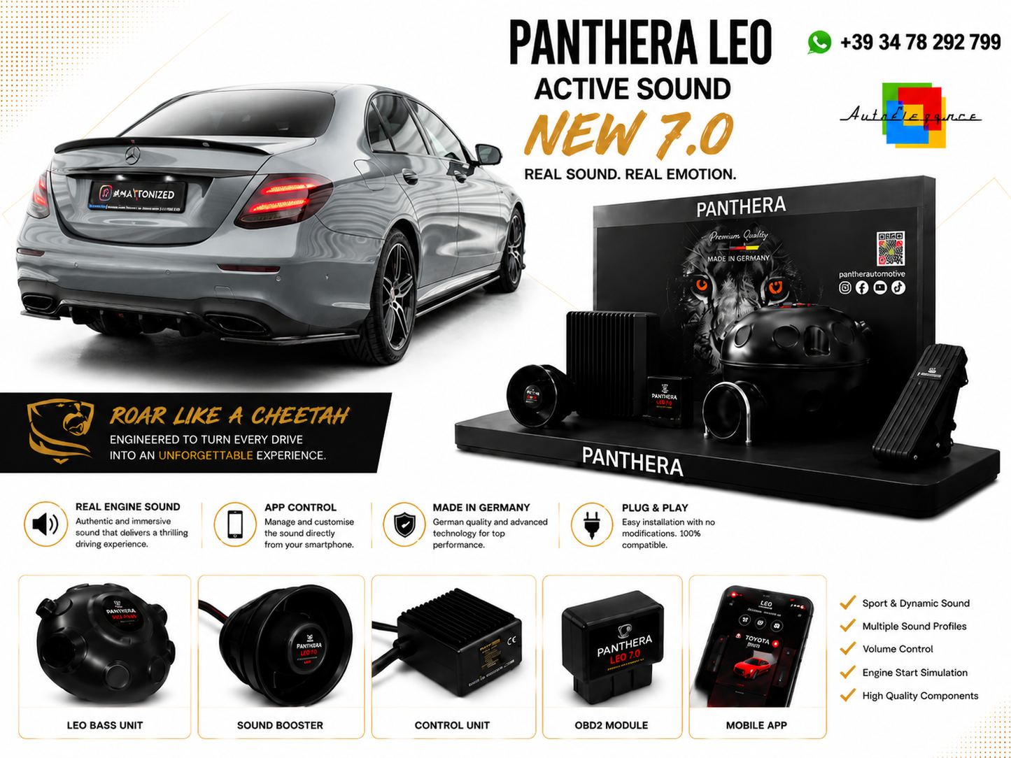 💕ART.2672 PANTHERA Soundsystem Booster 7.0-Mercedes-Benz E43 AMG W213 /S213💕