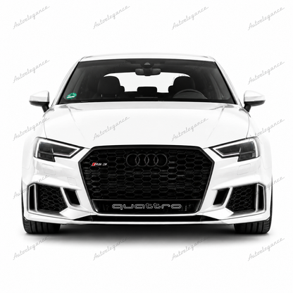 🔥ART.1939 GRIGLIA PER AUDI A3 8V 2016-2020 LOOK RS3 QUATTRO NERO LUCIDO🔥