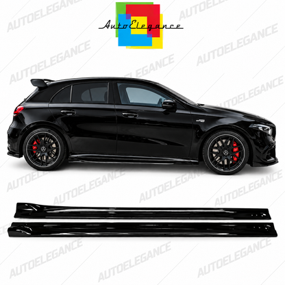 ART.0633 SOTTO MINIGONNE ADATTO  CLASSE A W177 HB V177 SEDAN A35 A45 NERO LUCIDO