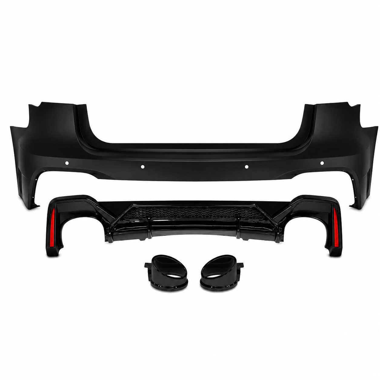 👉Paraurti Posteriore AudiA6 Avant 19-24 Look RS6 ABT Diffusore+Terminali Neri👈