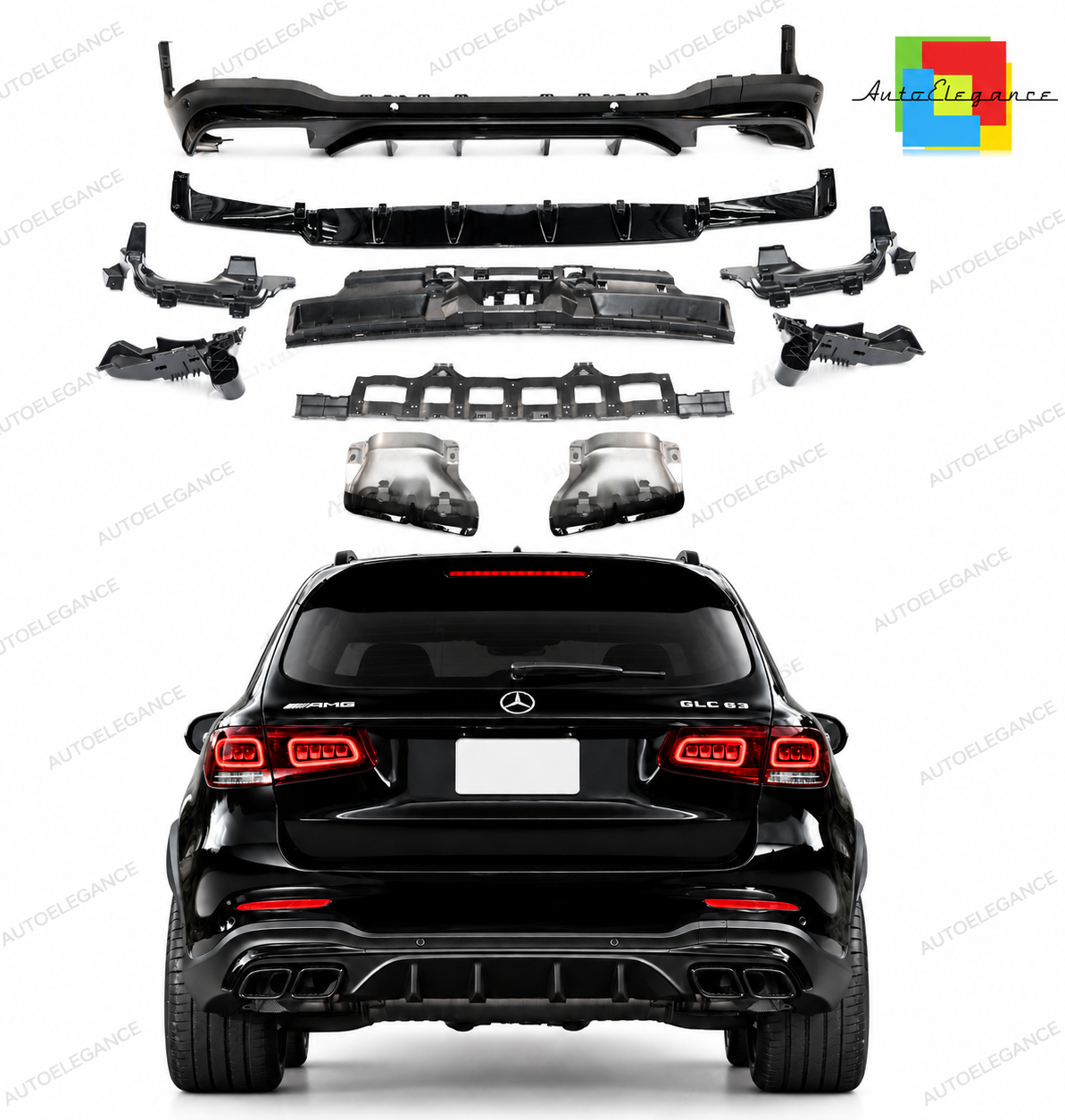 👉Diffusore + terminali - GLC63 AMG Look per GLC (X253) (2015-2023)👈