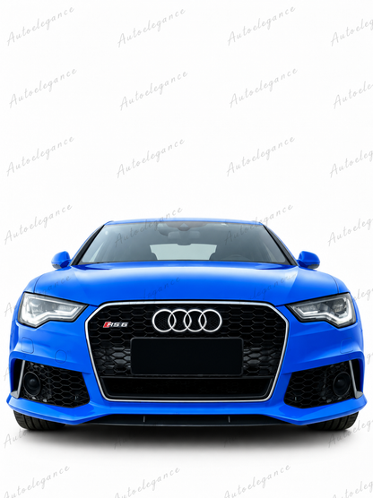 🔥ART.0675 GRIGLIA PER AUDI A6 4G C7 15-18 LOOK RS6 NERA CON BORDO CROMATO🔥