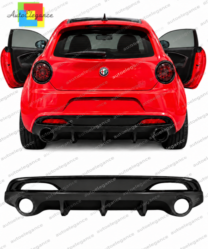 💕 Diffusore Posteriore Adatto per Alfa Romeo MiTo 08+ DAM Nero Lucido 💕