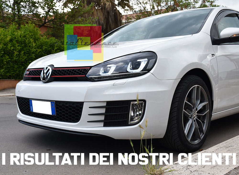 😍FANALI ANTERIORI LUCI DIURNE ADATTI PER VW Golf 6 08-12 Trasparente/Nero😍