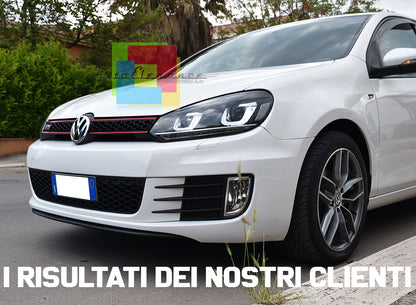 😍FANALI ANTERIORI LUCI DIURNE ADATTI PER VW Golf 6 08-12 Trasparente/Nero😍