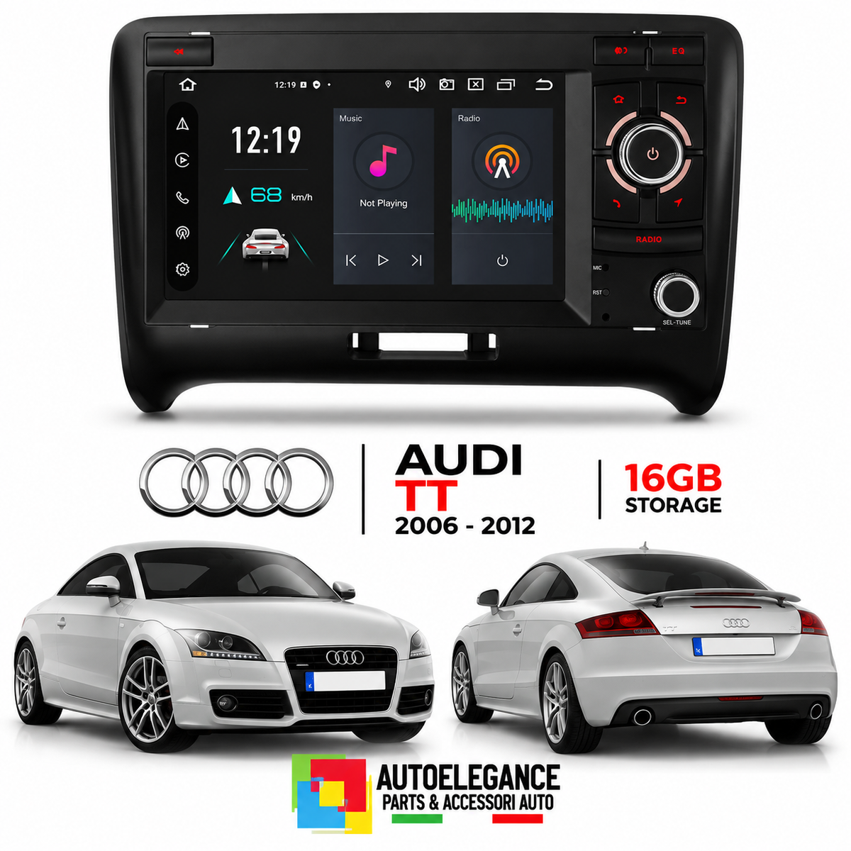 RADIO GPS ANDROID 14 ADATTO PER AUDI TT 06-12 16GB