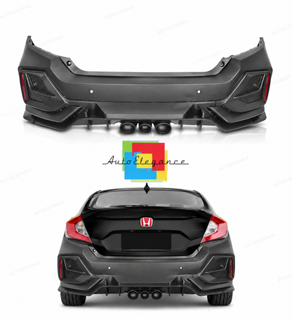 💫ART.10411 PARAURTI POSTERIORE PER HONDA CIVIC X HATCHBACK 16-21💫