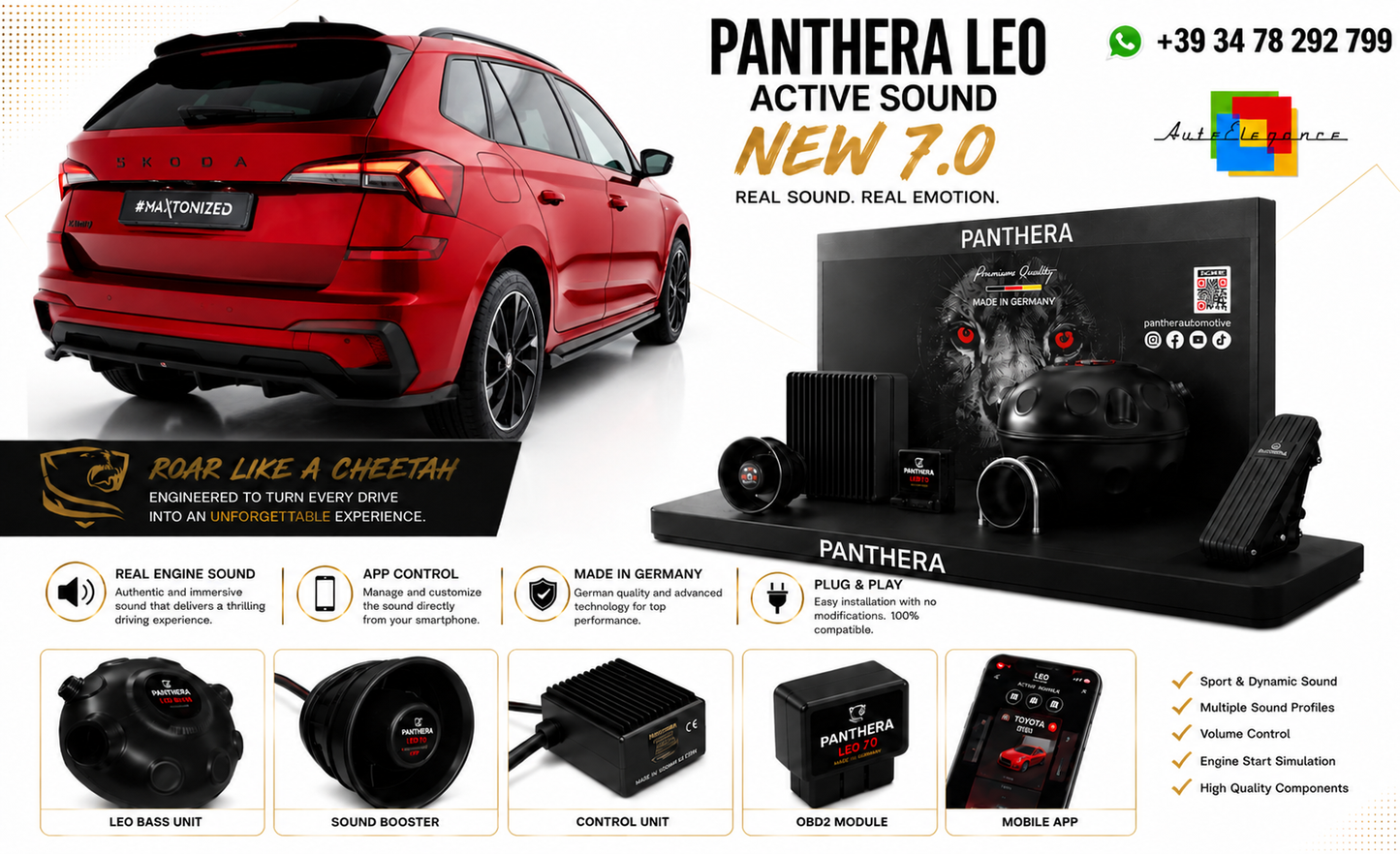 💕ART.2672 PANTHERA Soundsystem Booster 7.0- Skoda Kamiq Mk1 Facelift 💕