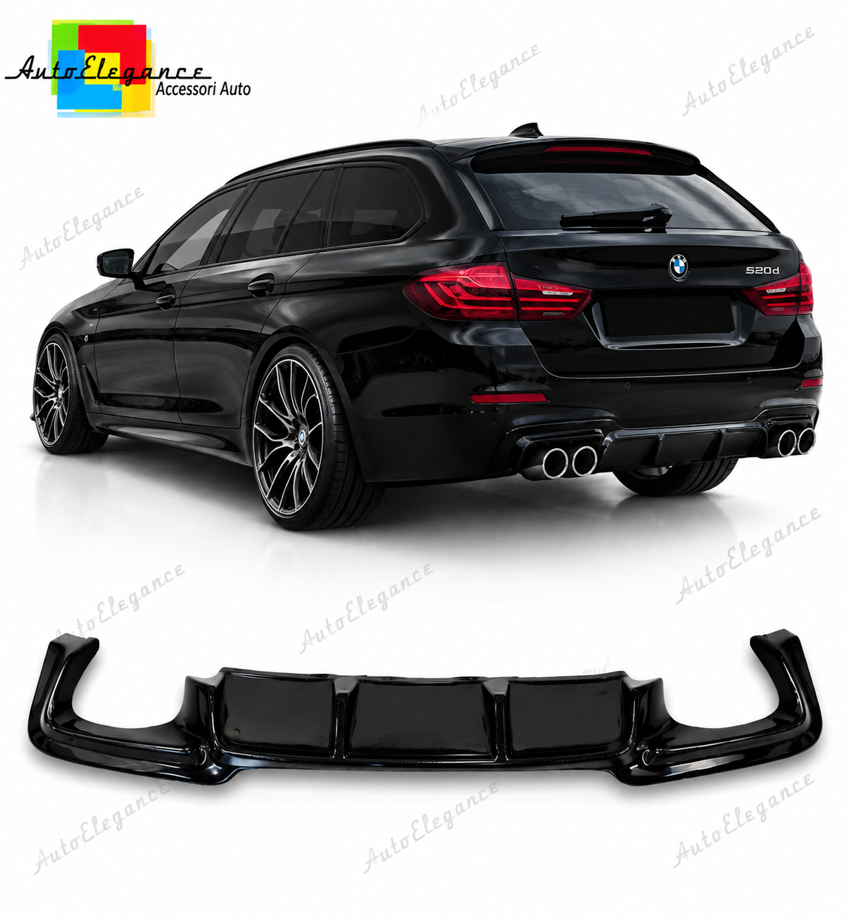 👉ART.0086 DIFFUSORE SERIE 5 F10 F11 LOOK M5 VORSTAINER NERO LUCIDO👈