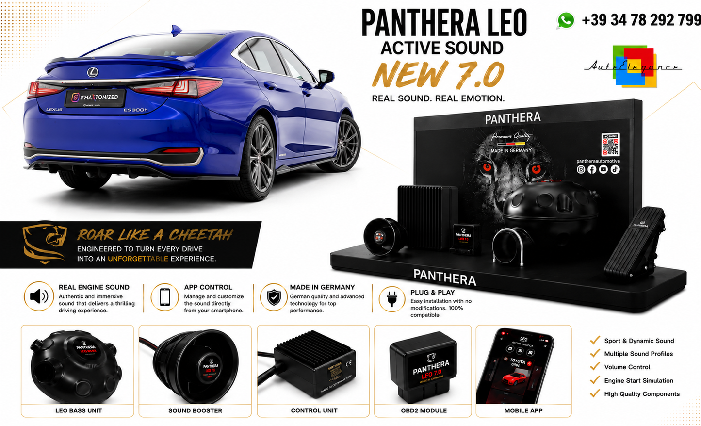 💕ART.2672 PANTHERA Soundsystem Booster 7.0-  Lexus ES F Sport Mk7💕