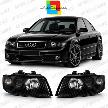 💕ART.7421 FARI ANTERIORI NERI ADATTO PER AUDI A4 B6 10.00-10.04💕