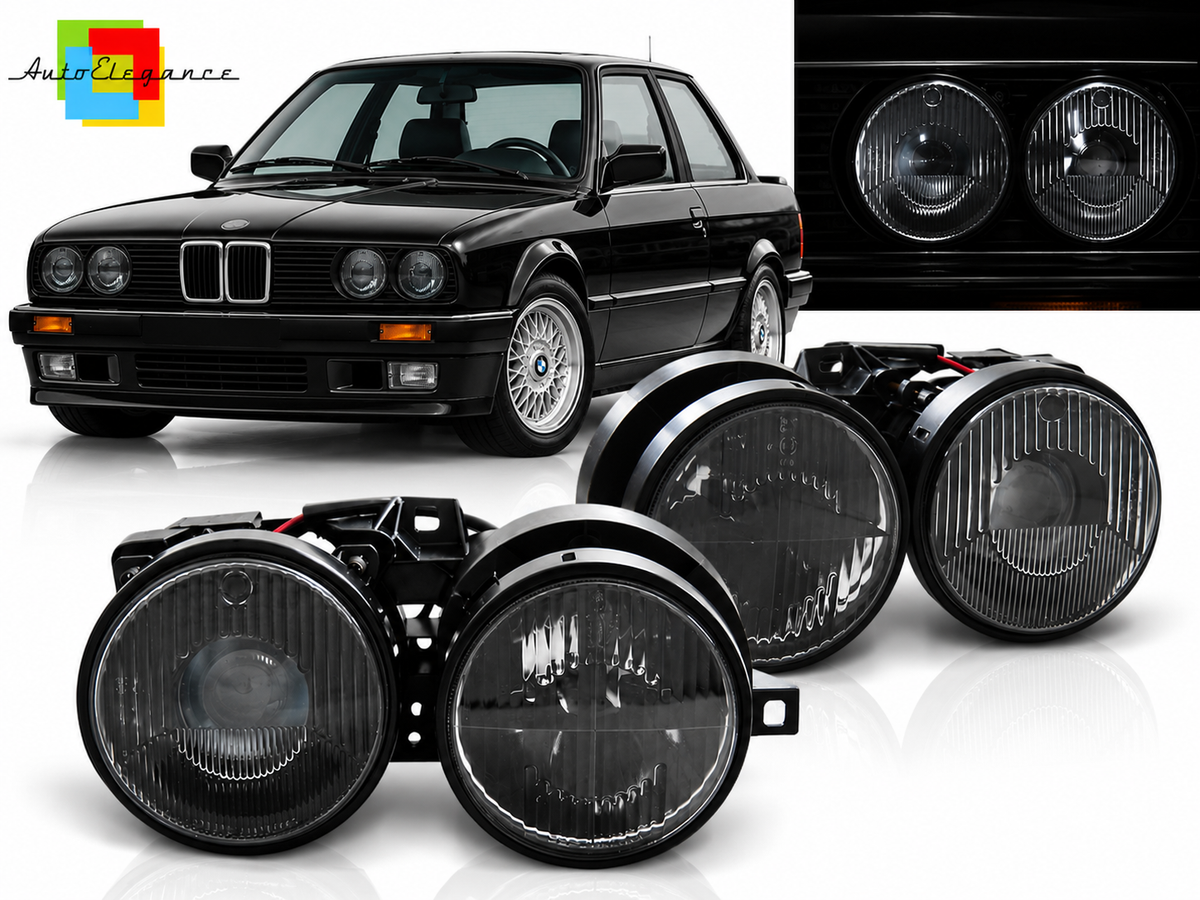 FARI ANTERIORI NERI ADATTI PER BMW E30 11.82-06.94